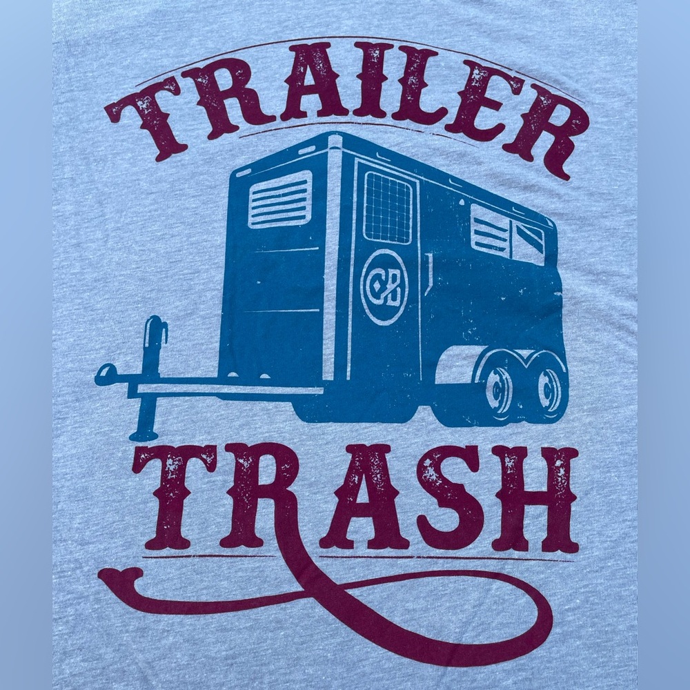 T-Shirt. Gray With A Trailer Trash Print. Short Sleeve. NWOT